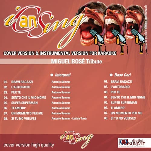 I Can Sing : Miguel Bose' Tribute (Cover and Instrumental Versions for Karaoke)